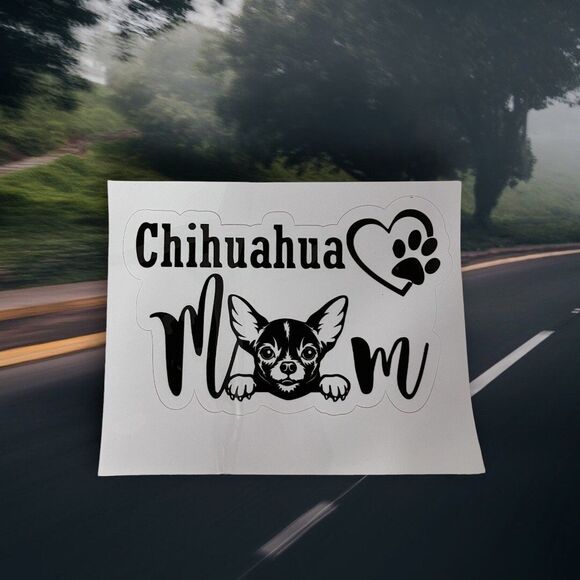 Chihuahua Mom Vinyl Decal - Cute Sticker for Trucks, Laptops, and Windows - Picture 5 of 5